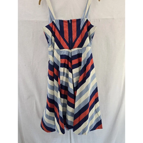 MAEVE Anthropologie SARA CHEVRON Sleeveless Fit And Flair Zip Pockets. SZ 12P - Picture 11 of 12